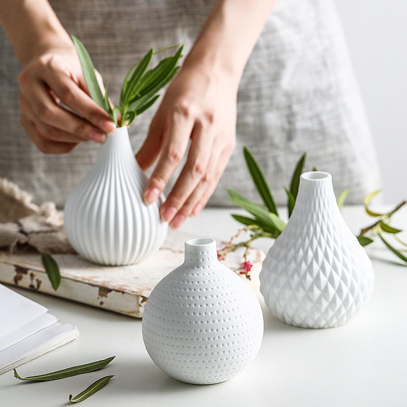 White Teardrop Vase Simple Decor