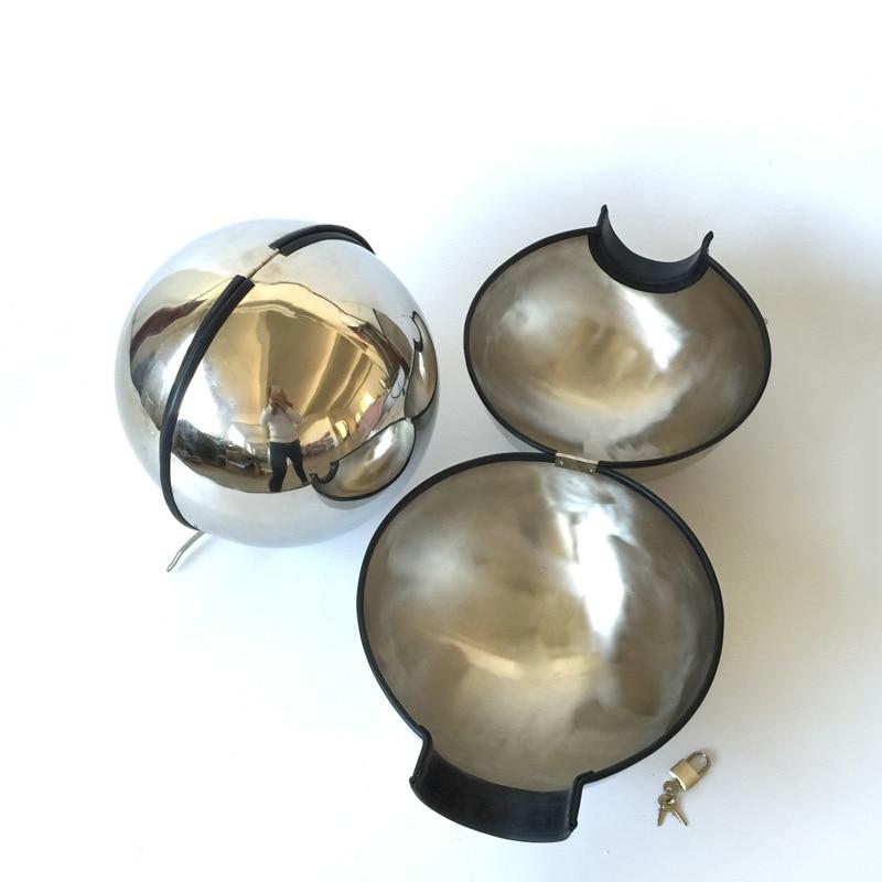 3Pcs Stainless Steel Bondage Hood Ball Cuffs Sensory Deprivation Restraints Bdsm