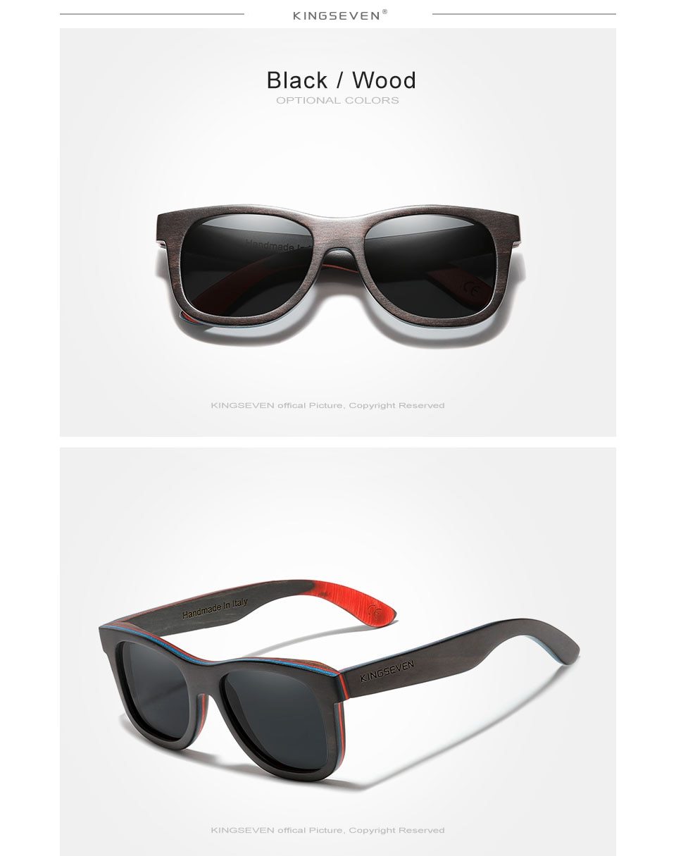 Black Handmade Natural Sunglasses Polarized Gradient Lens