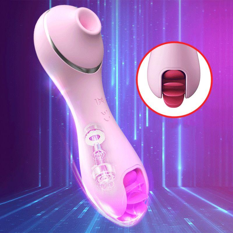 Sex Licking Tongue Vibrator Nipple Sucking Clitoral Suction Stimulator