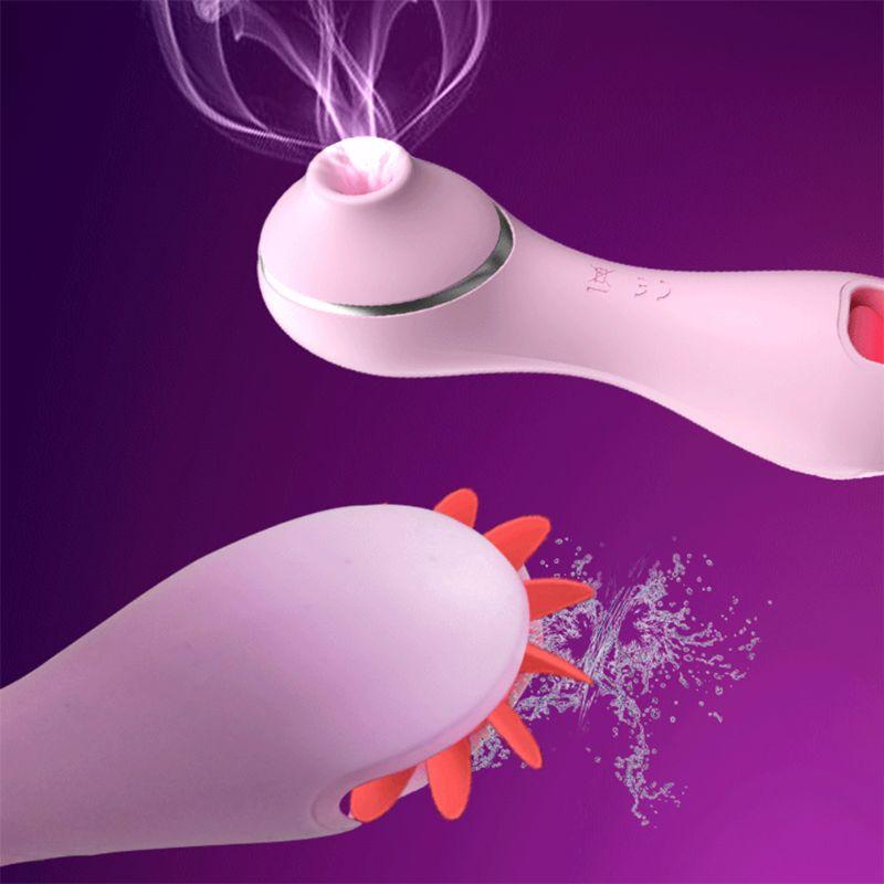 Sex Licking Tongue Vibrator Nipple Sucking Clitoral Suction Stimulator