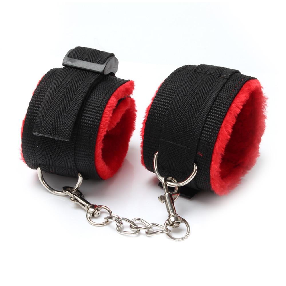 Bdsm Red Black Bondage Starter Kit Nipple Clamps Collar Cuffs Kink