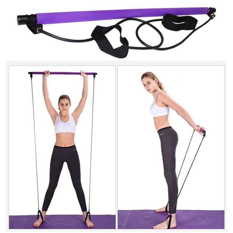 Pilates Stretch Rope Gym Stick Yoga Exercise Bar Trainer Fitness