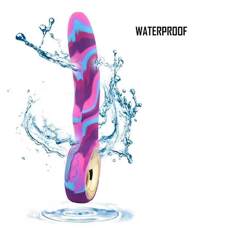 10 Speed Dildo Heating Vibrator G Spot Clitoral Stimulator Colourful Sex Toy
