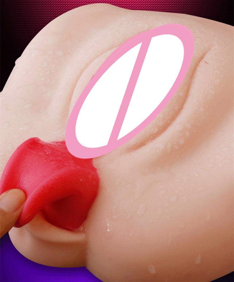 Threesome Mini Doll Realistic Vagina Tongue Male Masturbator Sex Toys Men