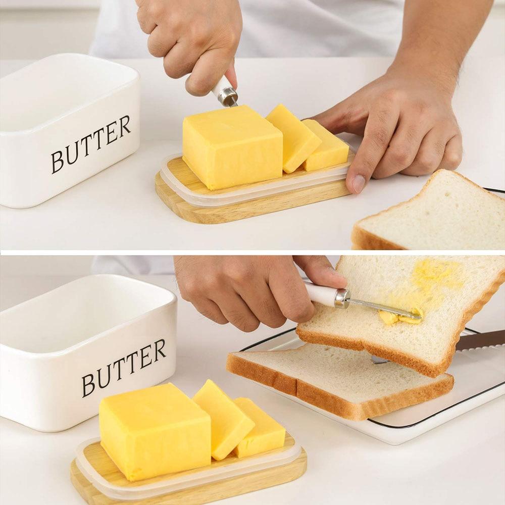 Nordic Ceramic Butter Dish With Lid Knife