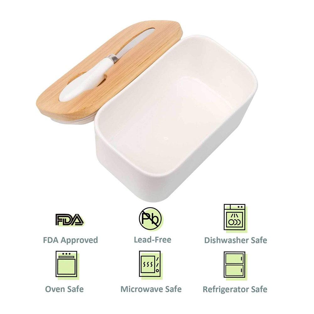 Nordic Ceramic Butter Dish With Lid Knife