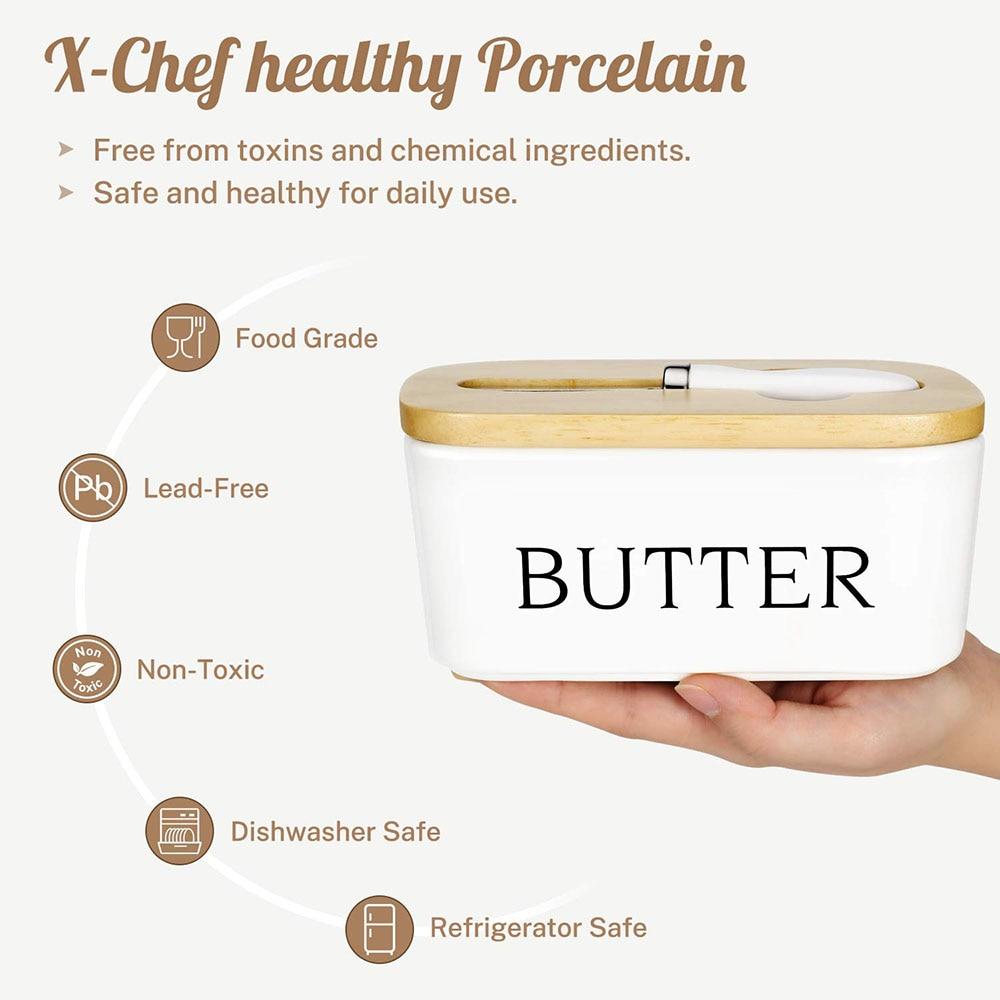 Nordic Ceramic Butter Dish With Lid Knife
