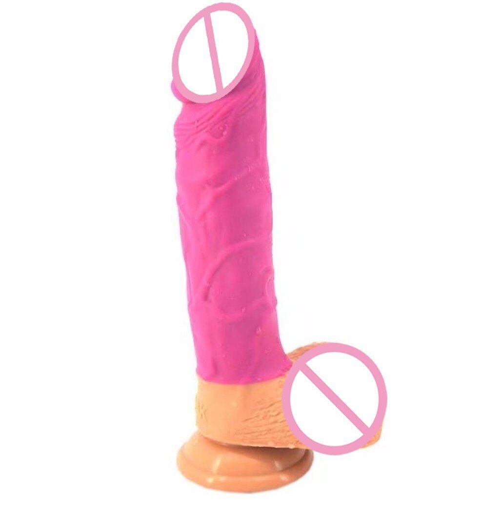 23Cm Silicone Realistic Dildo Butt Plug Anal Pink