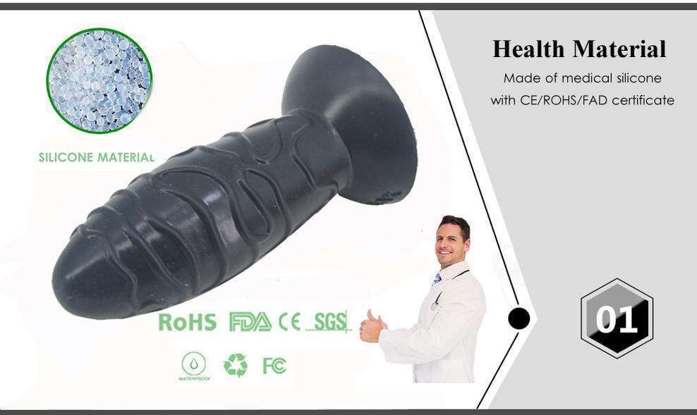 Faak 17Cm Silicone Butt Plug Anal Dildo Dong Thick Flesh
