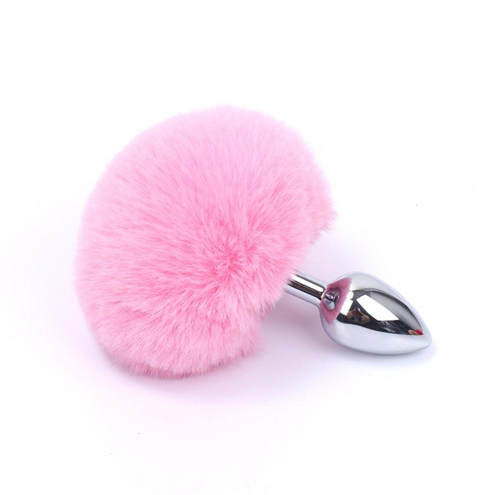 White Or Pink Bunny Tail Butt Bdsm Pet Rabbit Cosplay Metal Anal Plug
