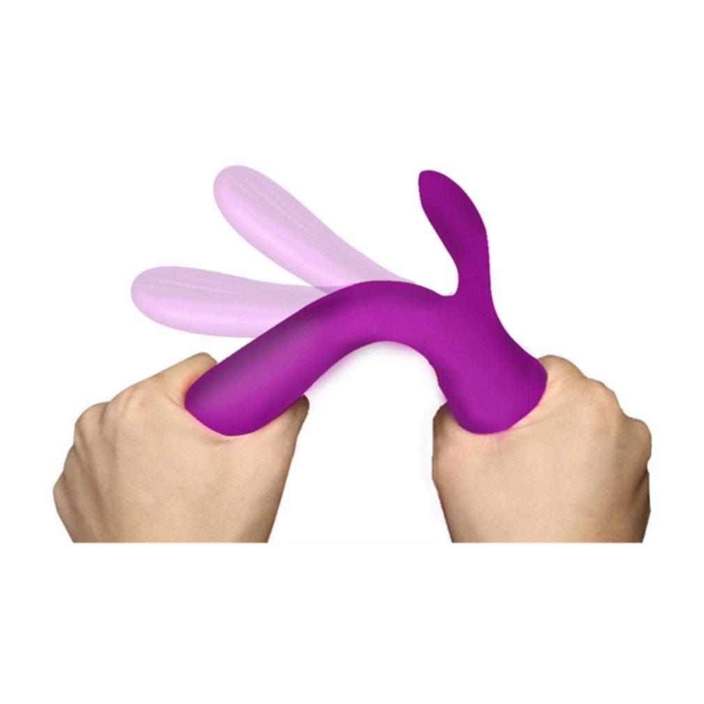 Purple Rabbit Vibrator Waterproof Usb Rechargeable 10 Modes Silicone