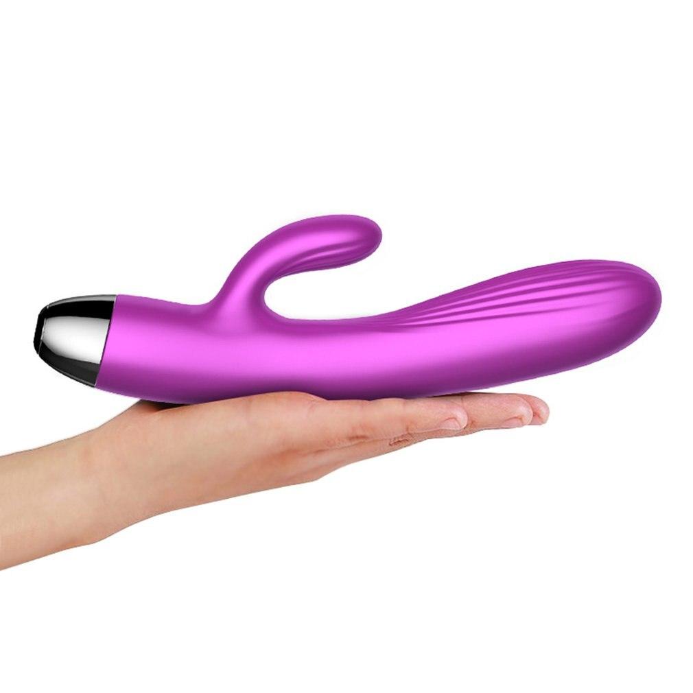 Purple Rabbit Vibrator Waterproof Usb Rechargeable 10 Modes Silicone