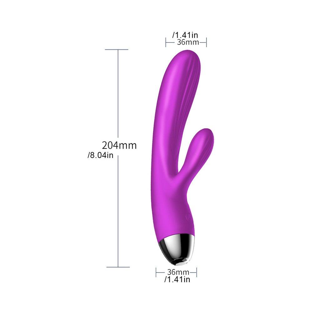 Purple Rabbit Vibrator Waterproof Usb Rechargeable 10 Modes Silicone