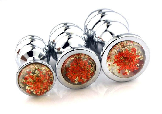 3Pcs / Set Spiral Flower Crystal Butt Plug Anal Sex Toys For Couples
