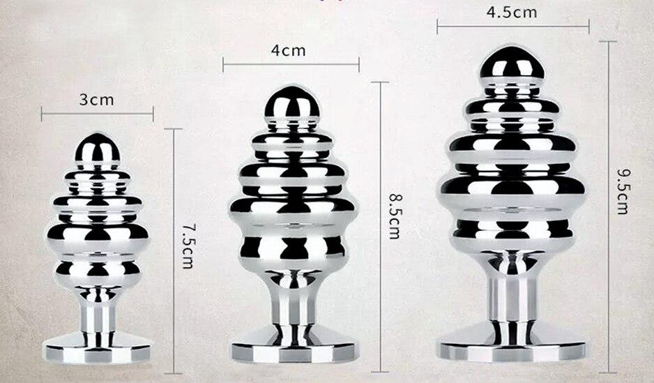 3Pcs / Set Spiral Flower Crystal Butt Plug Anal Sex Toys For Couples