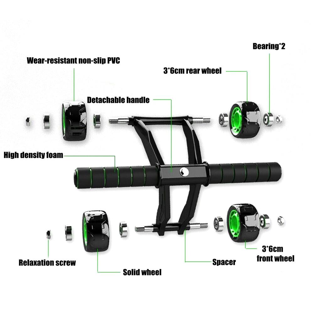 4 Wheel Ab Roller Abdominal Power Gym Fitness Exercise Equipment