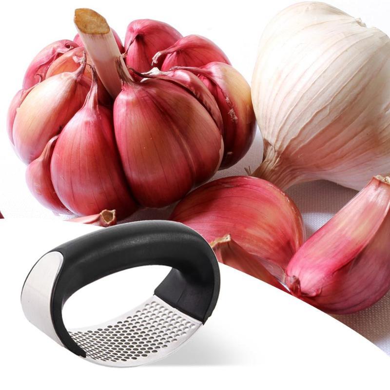 Stainless Steel Garlic Masher Press Household Manual Curve Fruit Vegetable