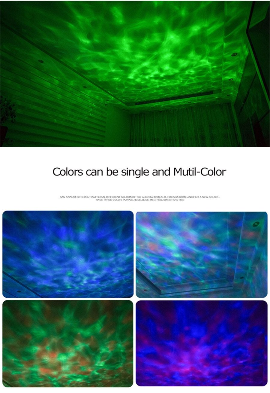 Ocean Wave Projector Led Night Light Usb Remote Control