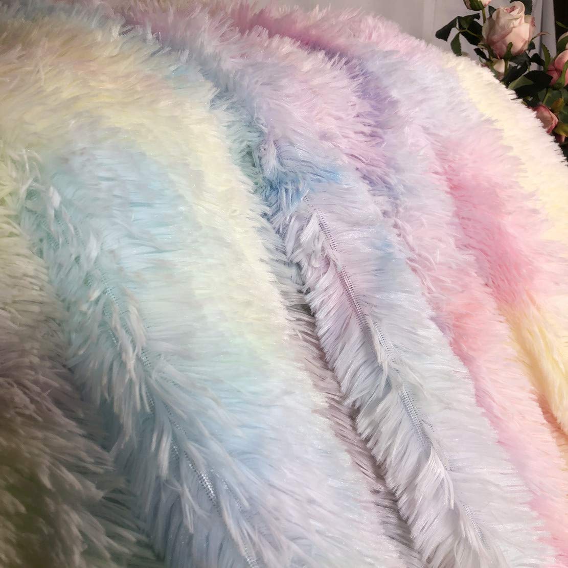 Colourful Rainbow Plush Super Soft Blanket Winter Warmers