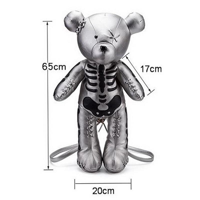 1 Sets of Hod Health & Home Punk Goth Skeleton Bear Backpack | Accessories For Women
