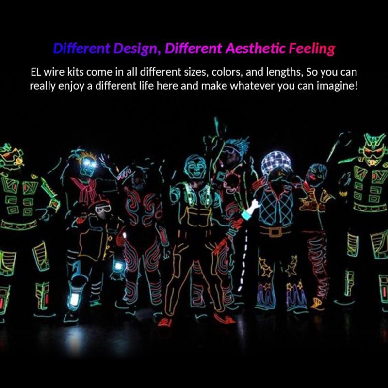 El Wire Glowing Neon Diy Decorations Dance Party Costumes 1M / 3M 5M
