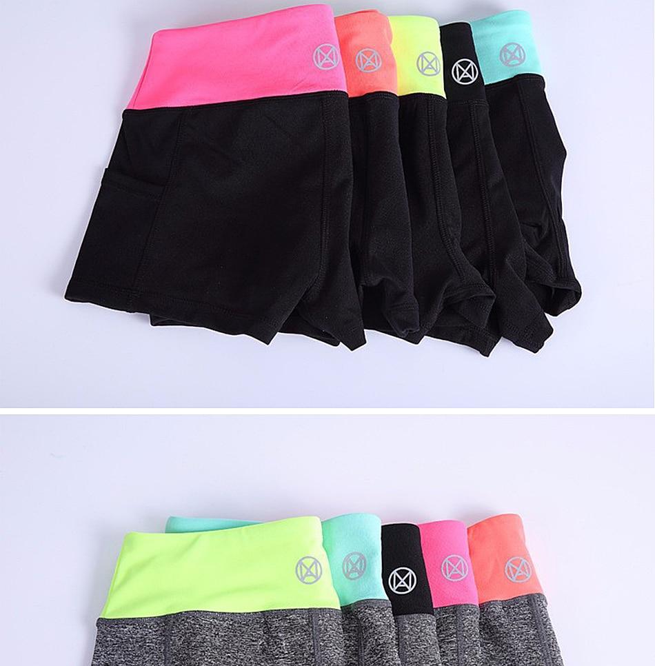 Pocket Yoga Shorts Women Gym Wear Spandex Pants Fitness Exercise