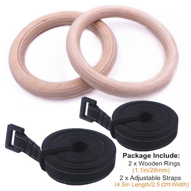 Double Birch Gymnastics Training Rings Crossfit Sport Exercise 28 / 32Mm Fitness