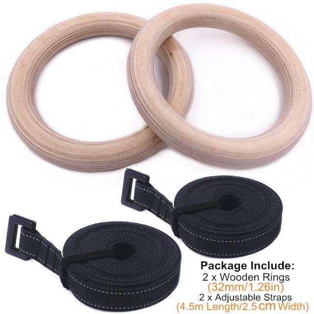 Double Birch Gymnastics Training Rings Crossfit Sport Exercise 28 / 32Mm Fitness