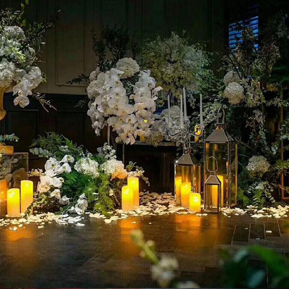 3 / Set Led Flameless Swing Candles Safe Battery Operated Lights Decor