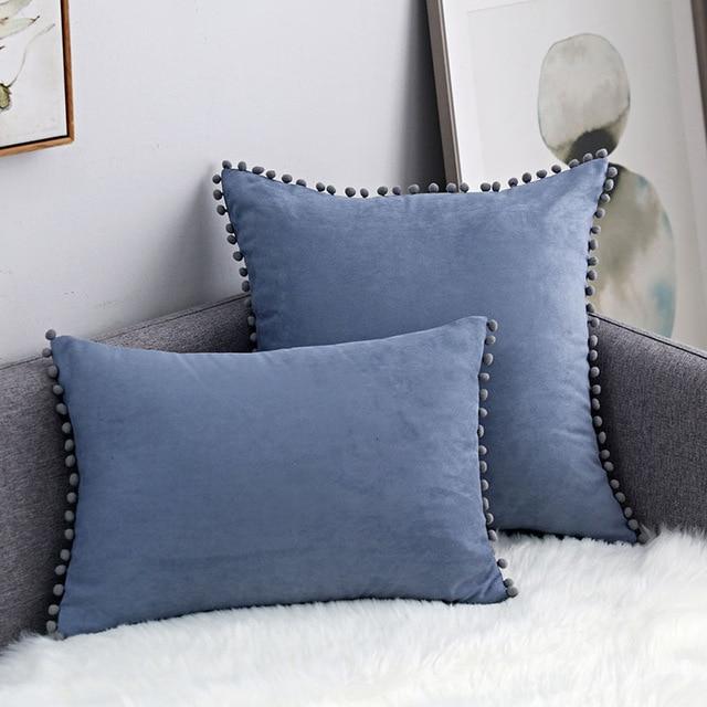 Boho Suede Pom Cushion Covers