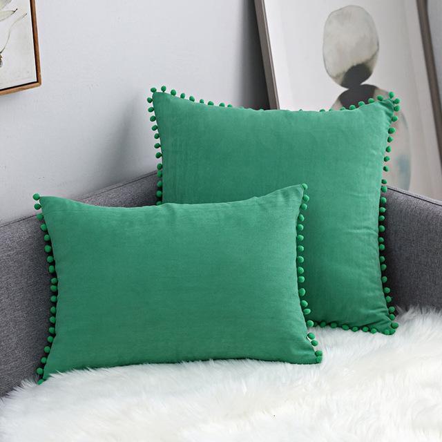 Boho Suede Pom Cushion Covers