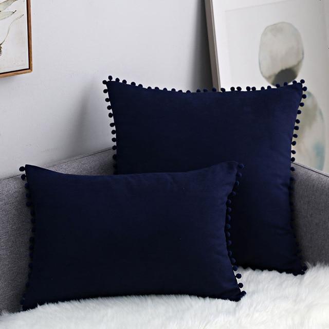 Boho Suede Pom Cushion Covers