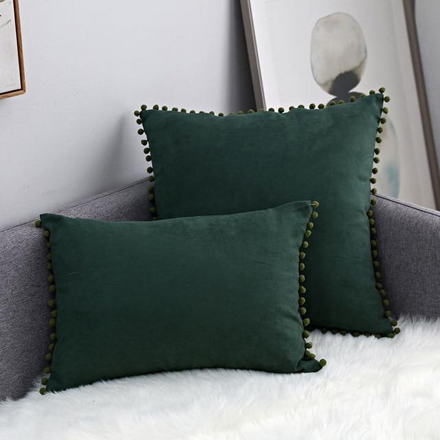 Boho Suede Pom Cushion Covers