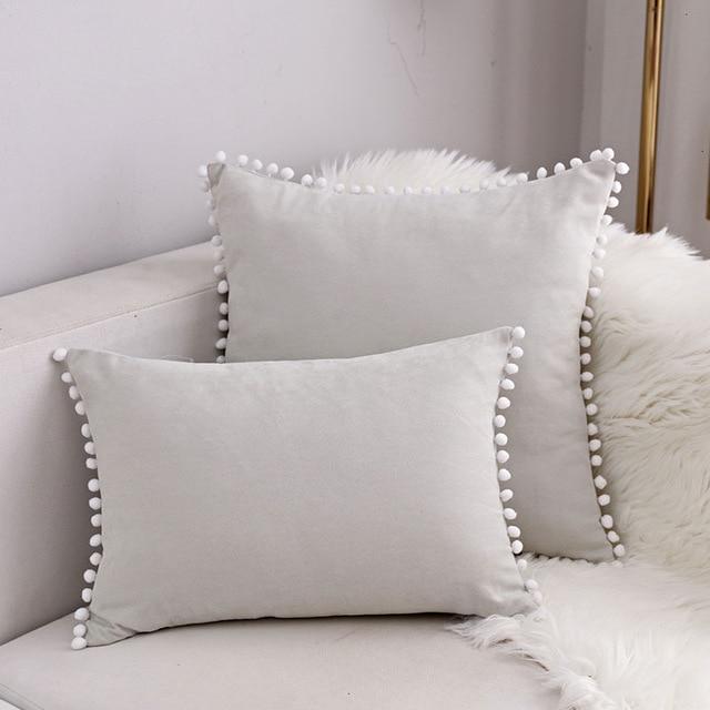 Boho Suede Pom Cushion Covers