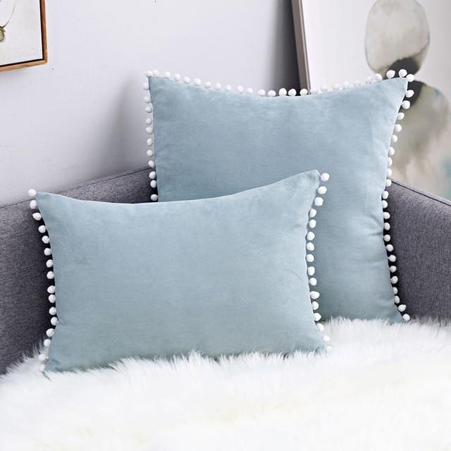 Boho Suede Pom Cushion Covers