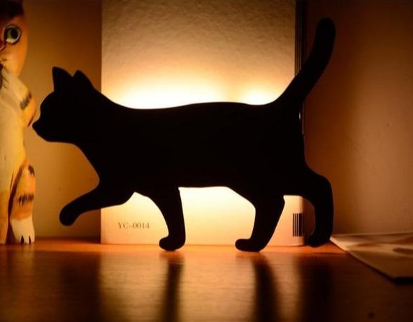 Cute Cat Wall Led Motion Sensor Lamp Smart Night Light
