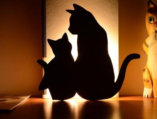 Cute Cat Wall Led Motion Sensor Lamp Smart Night Light