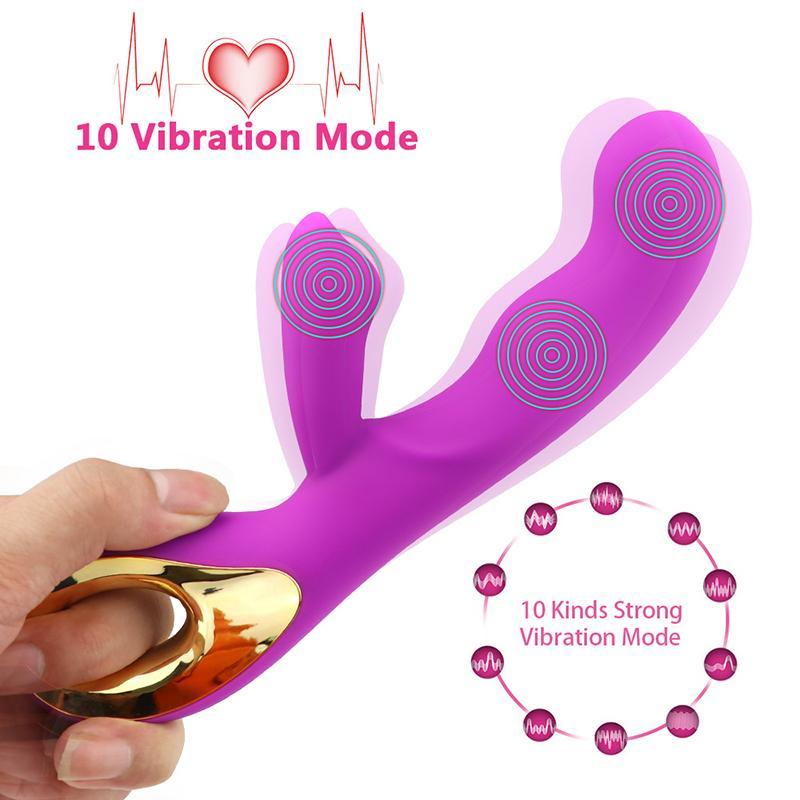 Fun Pink Vibrator G Spot Vibrating Rabbit Wand Silicone Usb Charging Sex Toys For Women