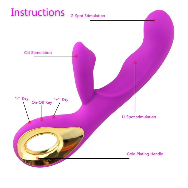 Fun Pink Vibrator G Spot Vibrating Rabbit Wand Silicone Usb Charging Sex Toys For Women