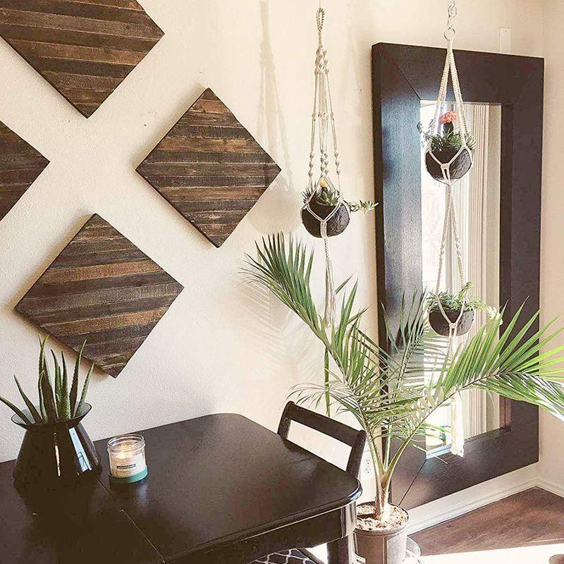Set Of 5 Macrame Plant Hangers Cotton Rope Hanging Planters Decor