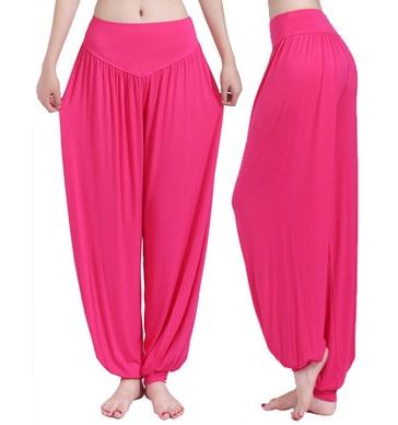 Solid Colour Cotton Soft Yoga Sports Dance Harem Pants For Women