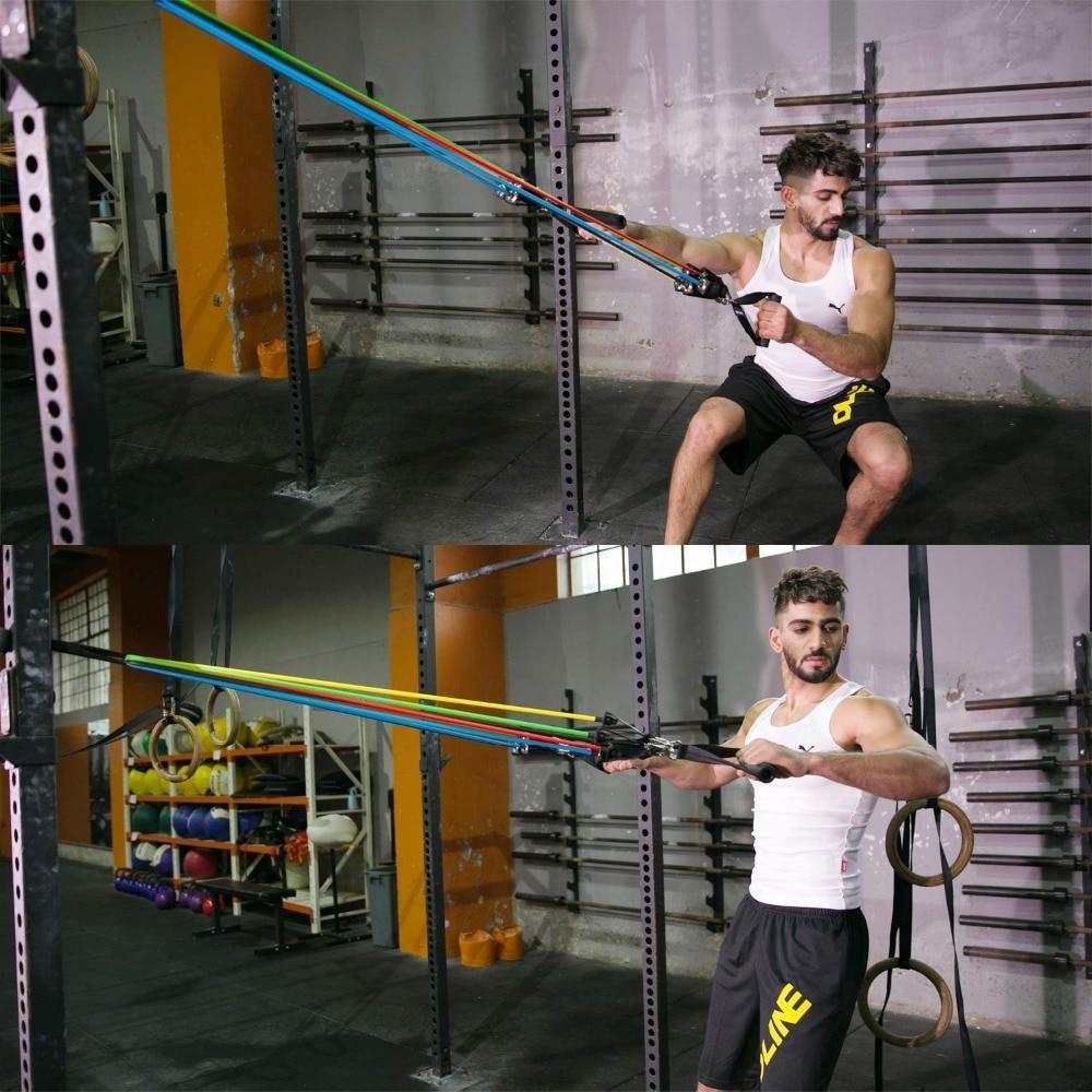 11 Pcs Pull Rope Latex Resistance Bands Body Fitness Equipment Exercise Gym