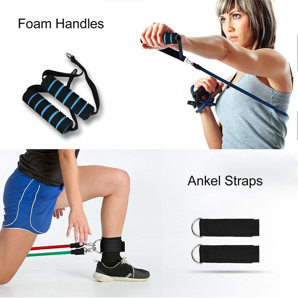 11 Pcs Pull Rope Latex Resistance Bands Body Fitness Equipment Exercise Gym