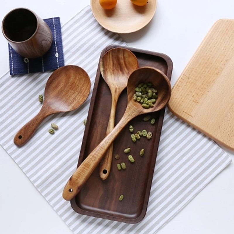 Rustic Country Teak Kitchen Tools Cooking Utensils
