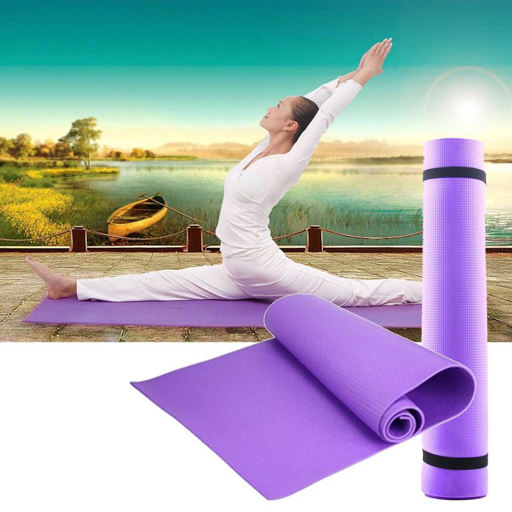 6Mm Eva Yoga Mat Fitness Pilates Gym Non Slip Exercise Purple Pink Blue