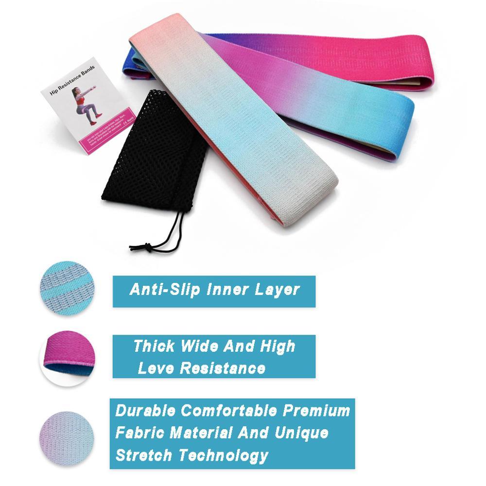 Fabric Resistance Booty Bands 3 Set Hip Workout Squats Exercise Guide Bag Fitness