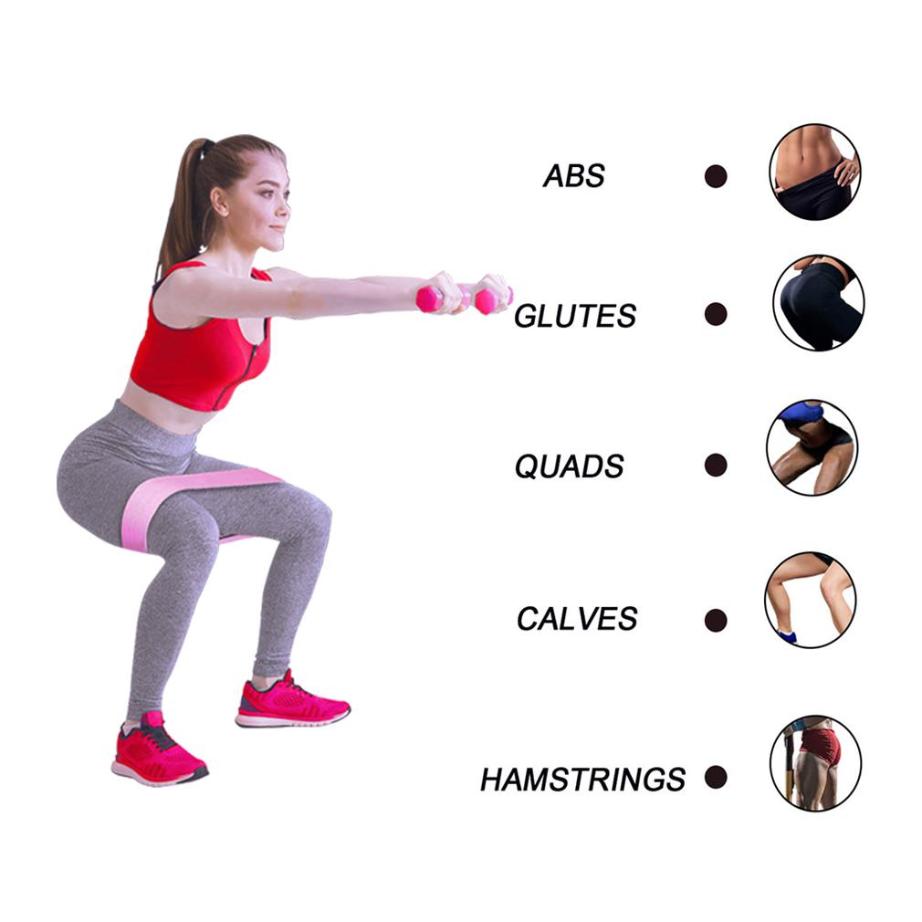 Fabric Resistance Booty Bands 3 Set Hip Workout Squats Exercise Guide Bag Fitness