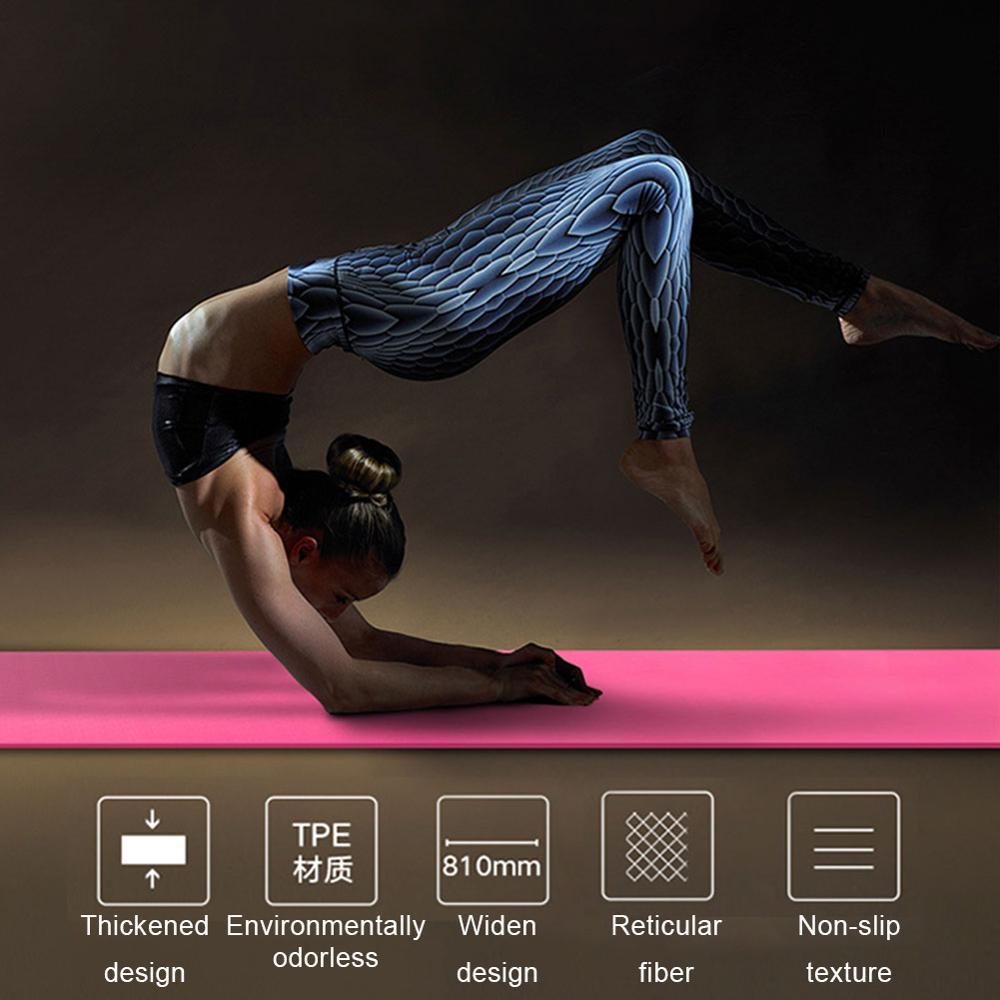 Two Tone Colours 6Mm Tpe Non Slip Yoga Mat Gym Fitness Equipment Exercise