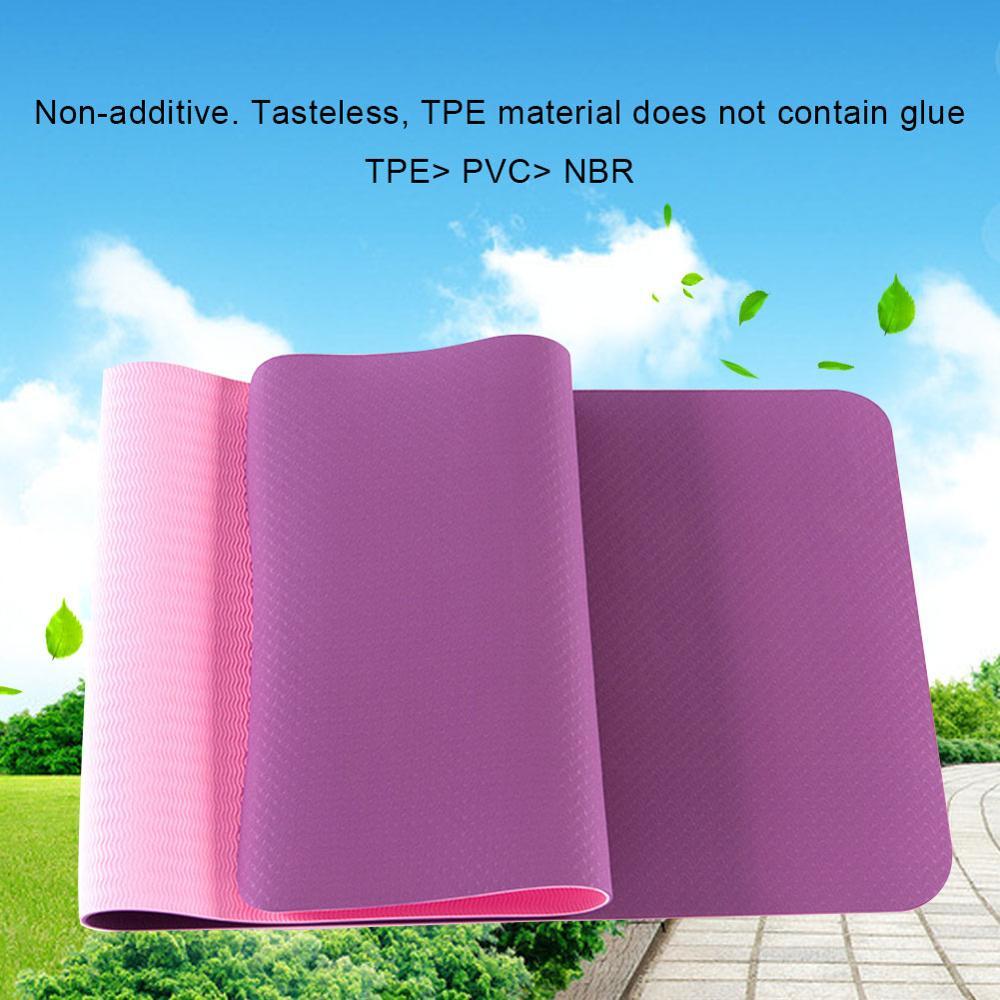 Two Tone Colours 6Mm Tpe Non Slip Yoga Mat Gym Fitness Equipment Exercise